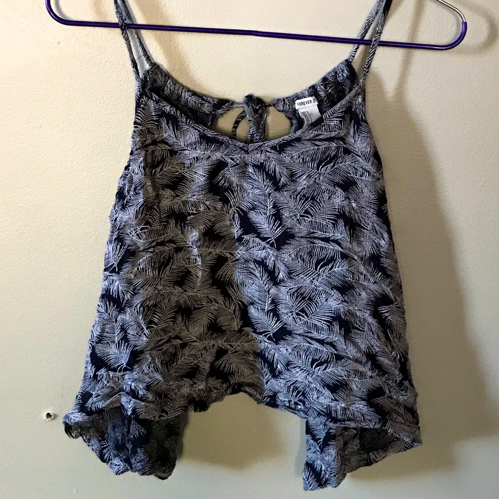 Open Back Leaf Tank Top